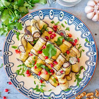 Nigvziani Badrijani - Rouleaux d’ aubergines à la géorgienne