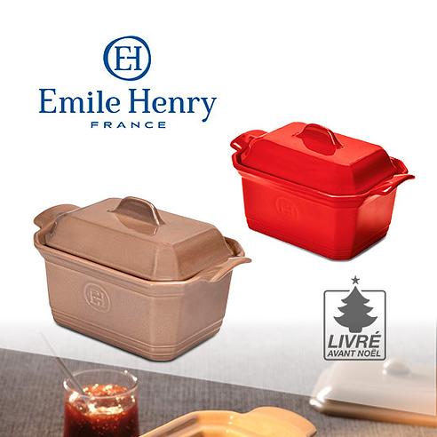 Terrine Emile Henry Avec Couvercle - Céramique Marron - 21x15x8cm - Fabrication France