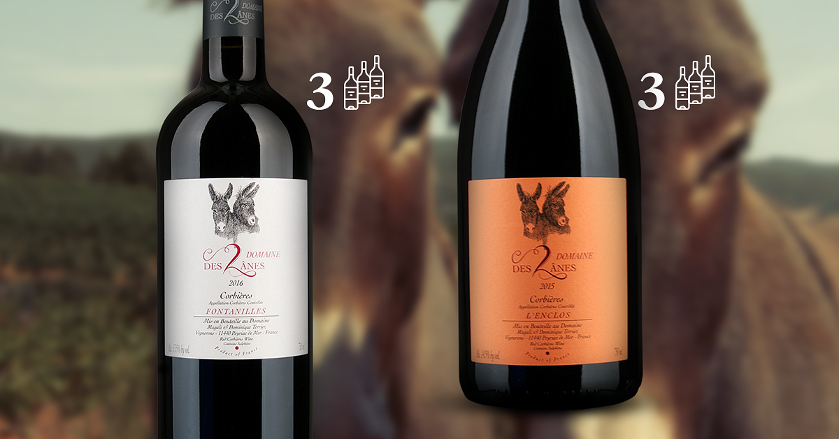 Qwine Domaine des 2 Ânes Fontanilles 2016 & L’Enclos 2015 Corbières AOP