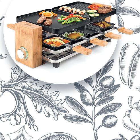 QoQa  KOENIG Raclette-Grill Bamboo 8er