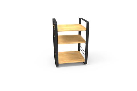 Meuble Hi-fi NorStone Bergen 2 - 4 Tablettes Modulables Avec Pointes Et Contre-pointes, Finition Noir Laqué