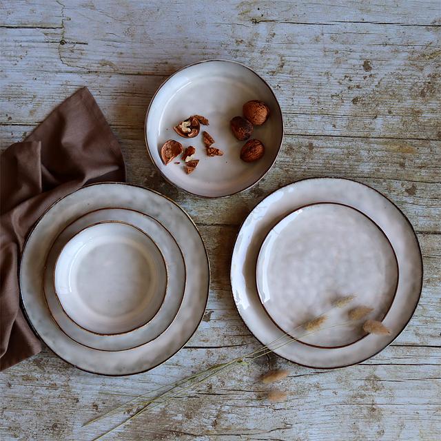Lot de 6 assiettes plates 27cm en porcelaine Volcano