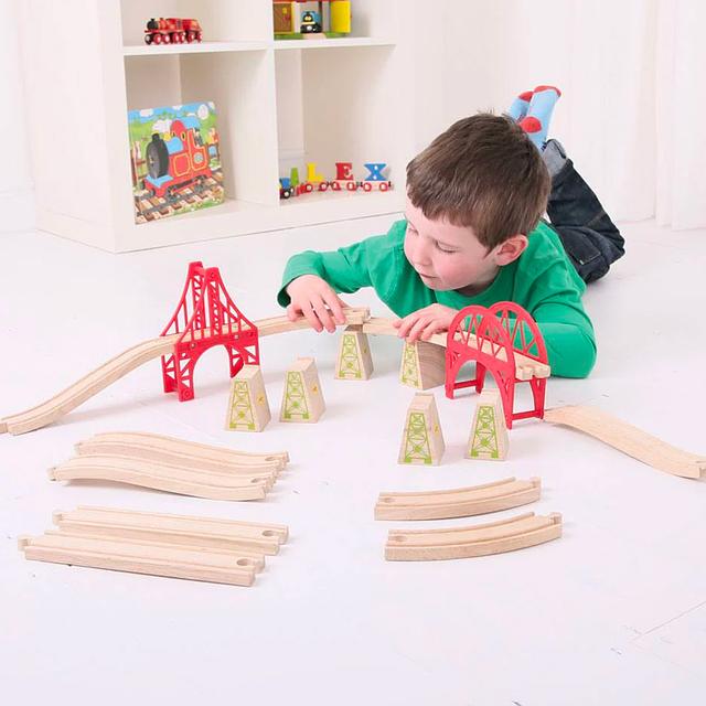 Bigjigs Rail Galion De Pirates – Wagon En Bois 22,5 Cm – Compatible Avec Circuits Train En Bois – Dès 3 Ans