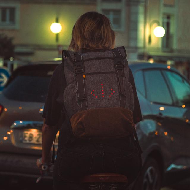 MoonRide Sac à dos imperméable à led pour signalisation du cycliste