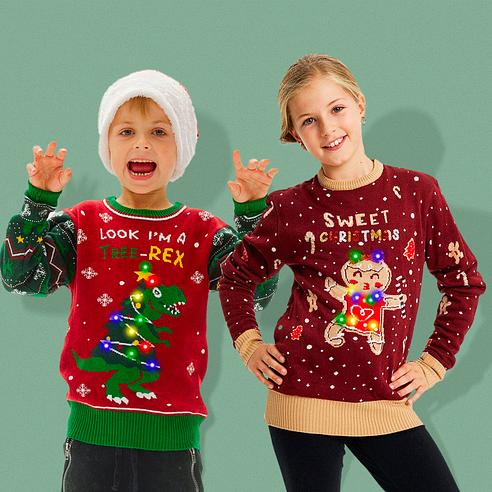 Weihnachtspullover Mädchen Led Produktbild-Vorschau 3