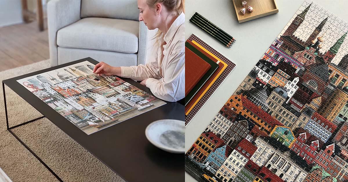 Puzzle Martin Schwartz Odense, puzzle de ville, Danemark, 50x70 cm, 1000 pièces