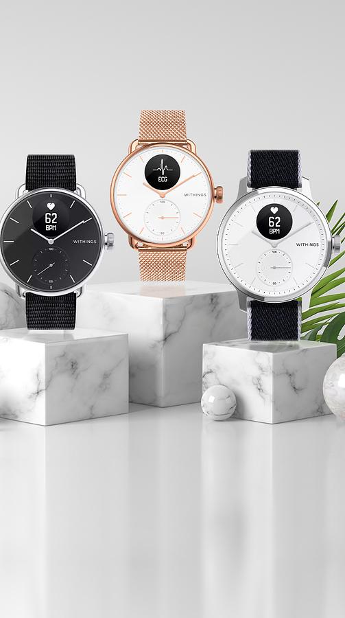 Withings Scanwatch - Montre Connectée Hybride avec ECG, Fréquence