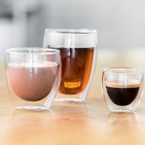 Tasses à Expresso Verre Borosilicate Double Paroi – Lot De 6 – 80 Ml – Résistantes Chaud/froid – Effet Flottant