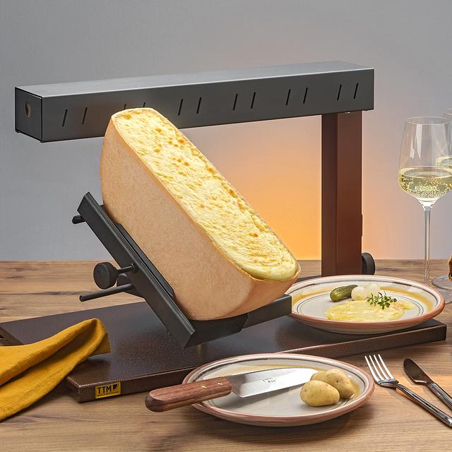 Appareil à Raclette à Bougie - ROSENSTEIN & SOHNE - Pour 2 Personnes - Poêlon Amovible - Motif Convivial - Electroménager